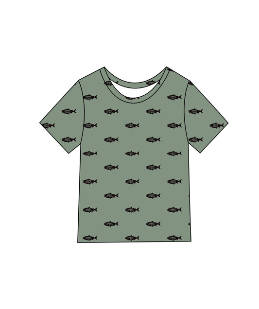 Fishing mamas boy t-shirt bamboo