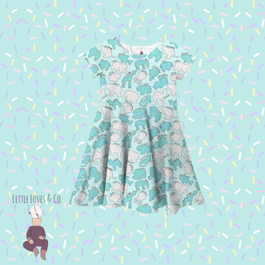 PRE-ORDER Safari sprinkles blue twirl dress
