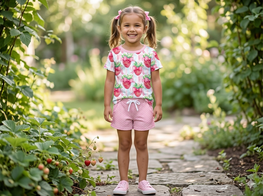 Strawberry daywear short set