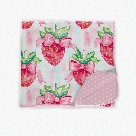 Strawberry 50x50 bamboo blanket