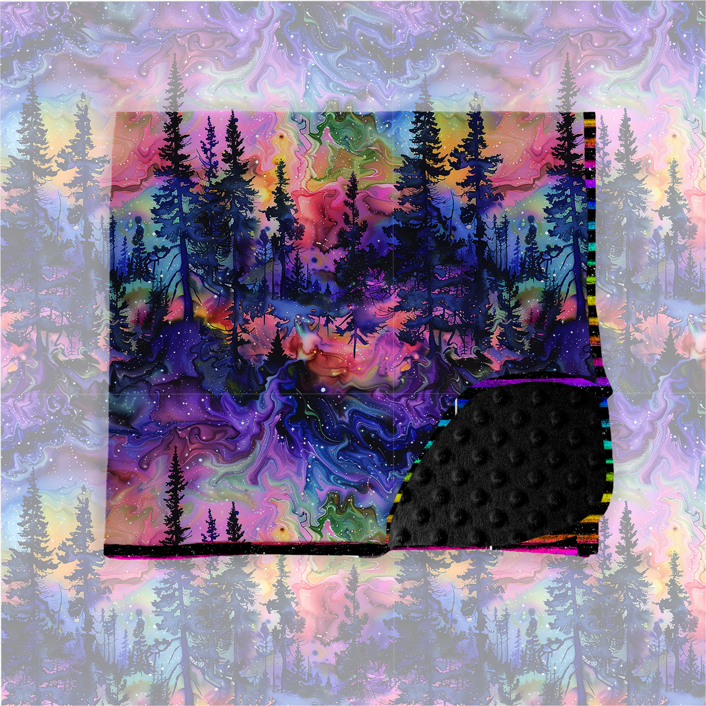 Aurora nights security blanket minky backed 20x20