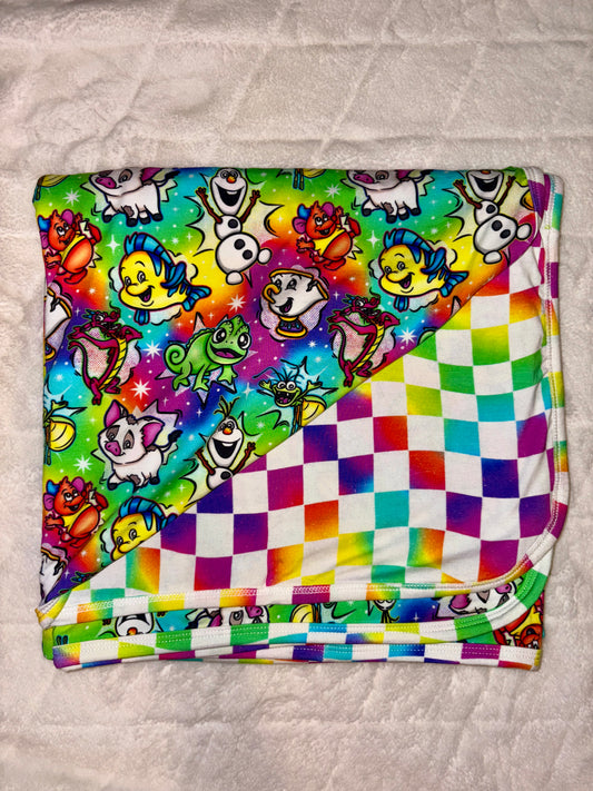 Rainbow checks blanket
