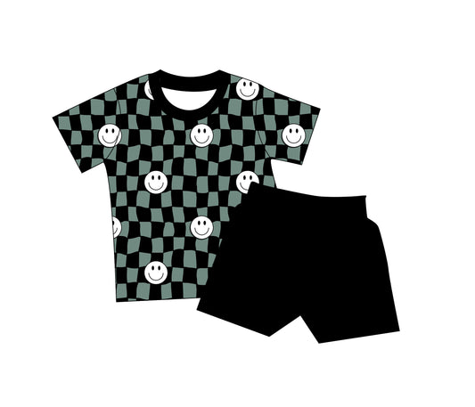 Smiley checks daywear short set