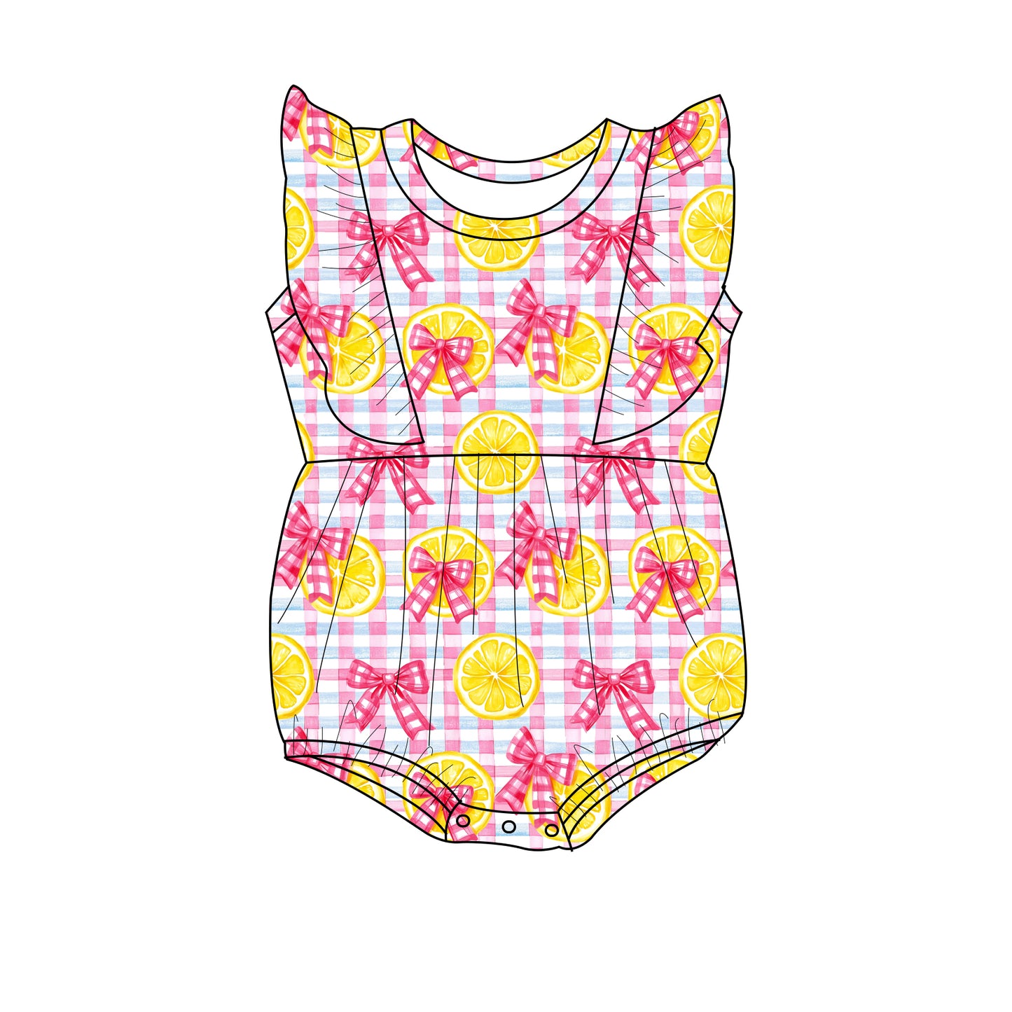 Lemons flutter Bubble romper