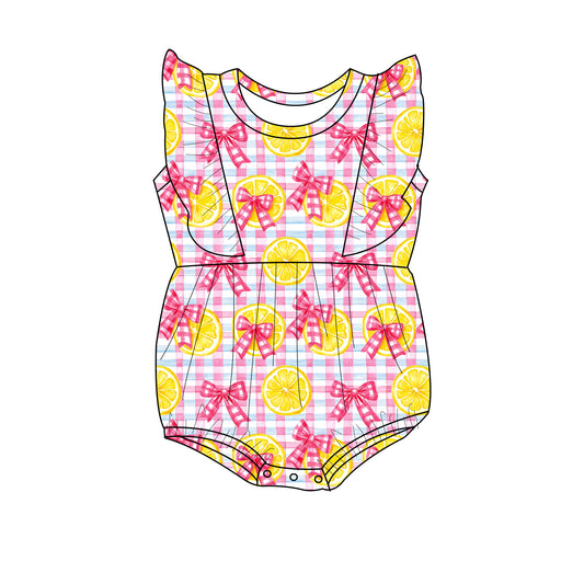 Lemons flutter Bubble romper