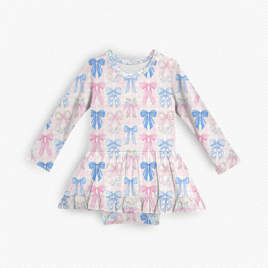 Blush and blue belle Twirl with bodysuit