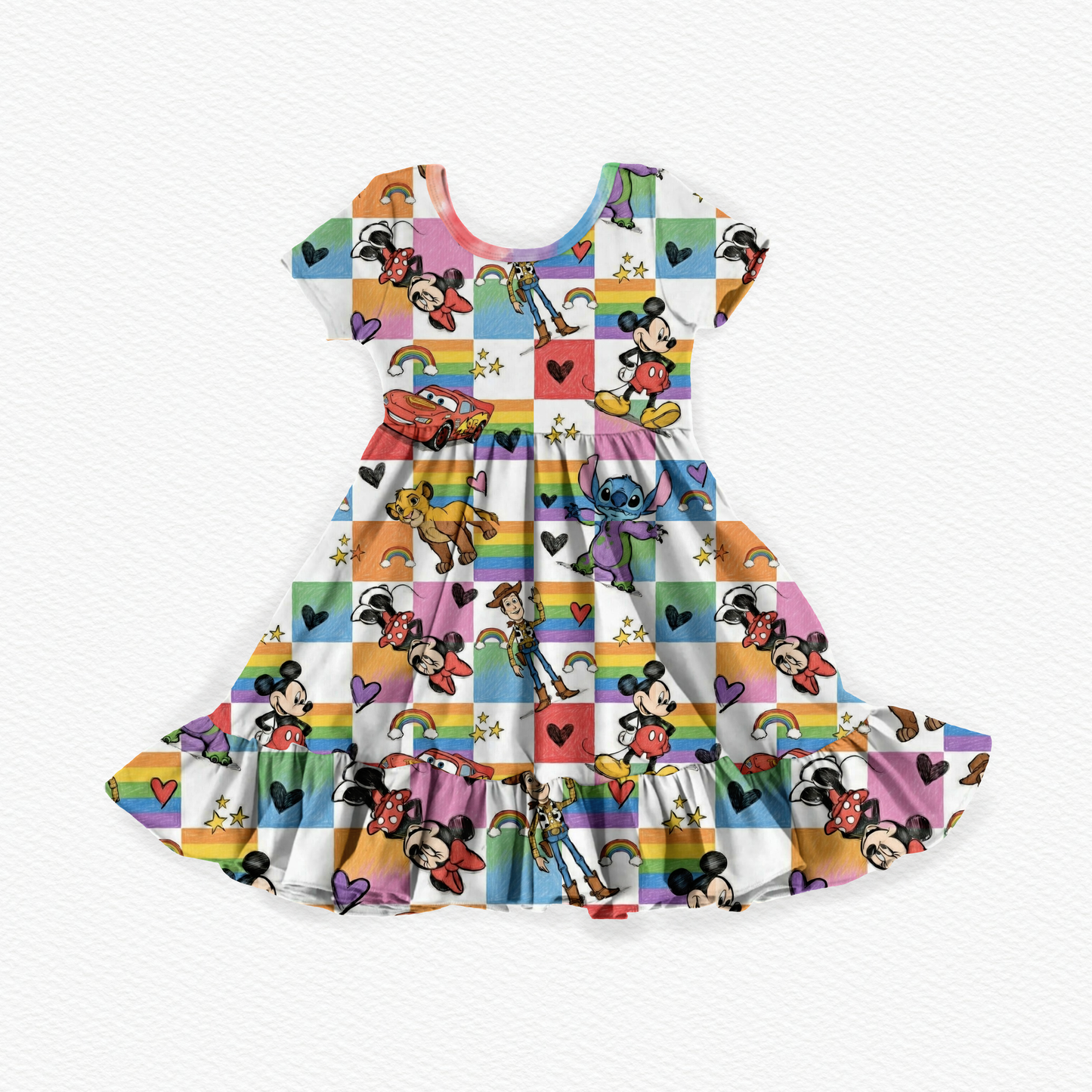 Colorful pals twirl dress