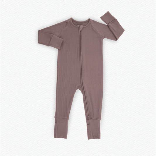 Mauve ribbed zippy