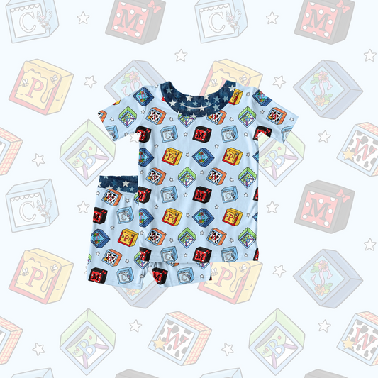 Block party two piece short set