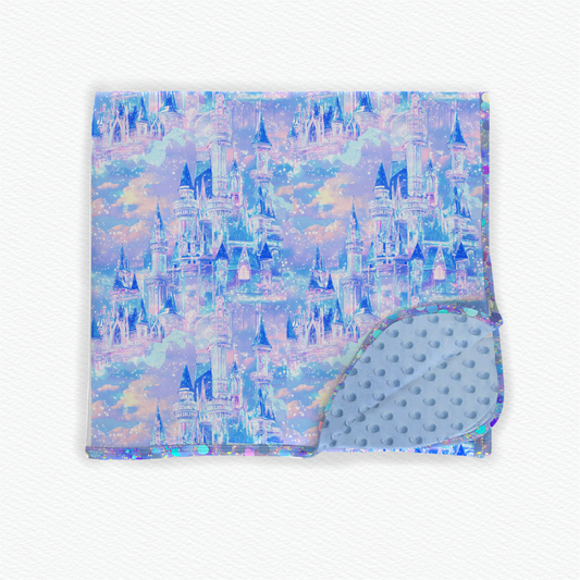 Stardust castle blanket 50x50 minky backed