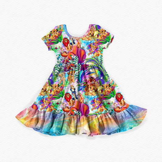 PRE-SALE Rainbow roar twirl dress