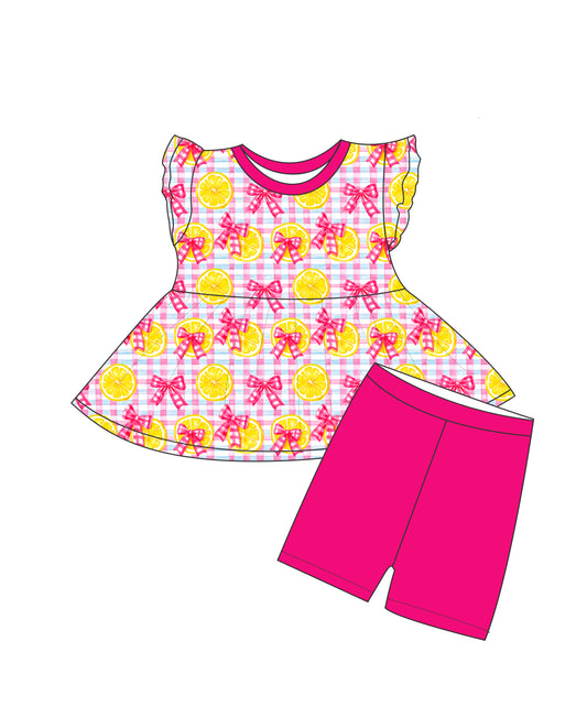 Lemons Peplum top and shorts