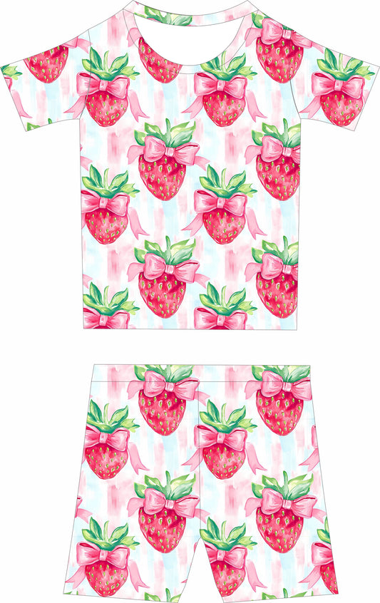 Strawberry two piece short set