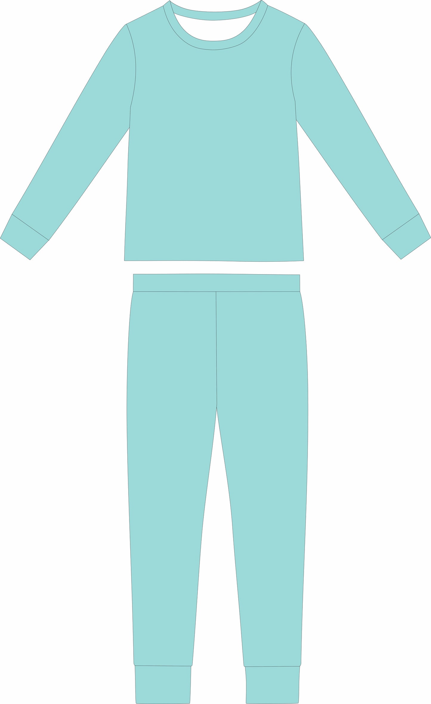 Brittany and co ribbed solid two piece long sleeve and pants set