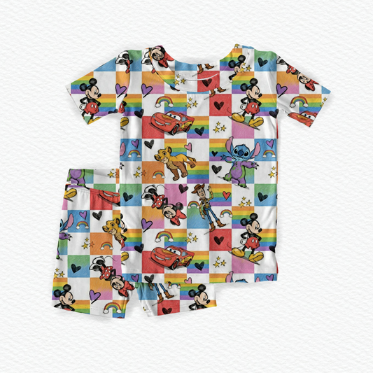Colorful pals two piece short set