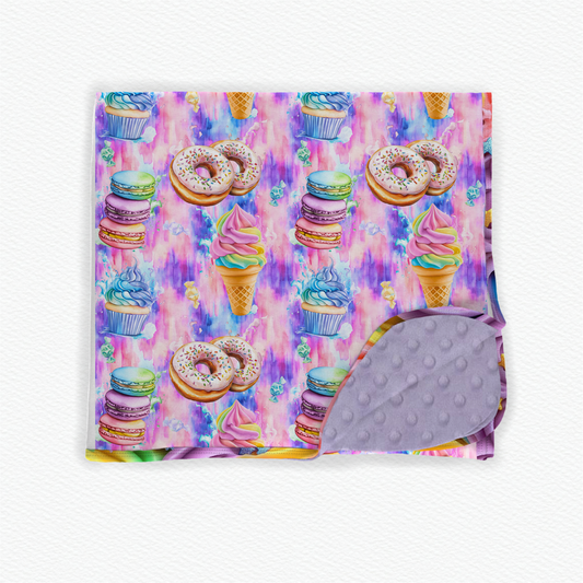Scoops & sprinkles  security blanket minky backed 20x20