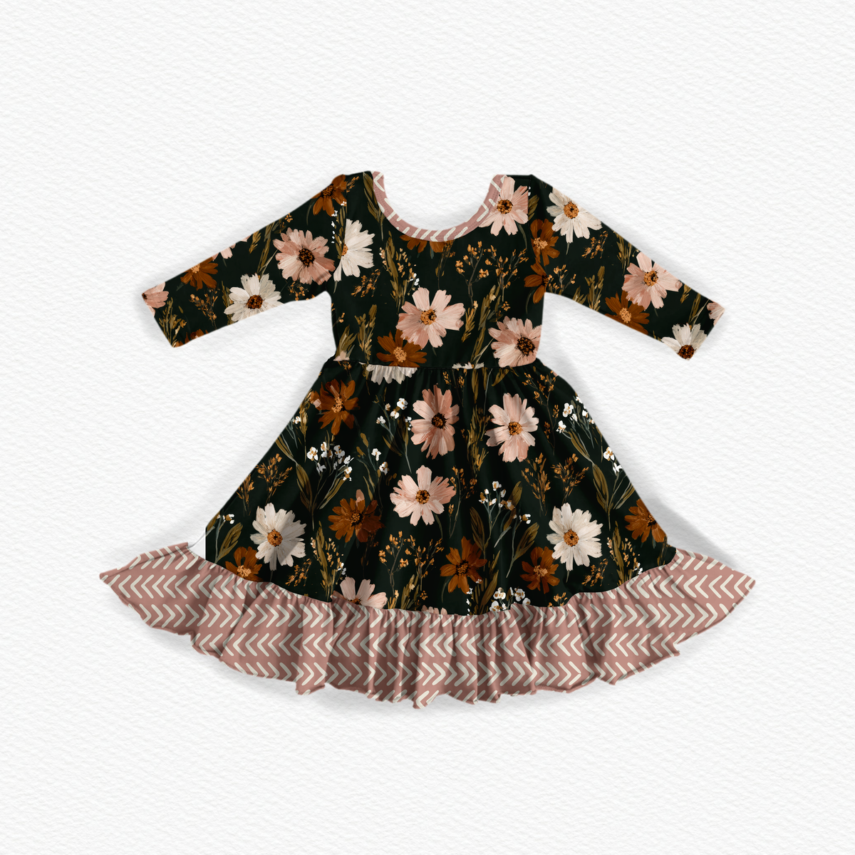 Fall floral twirl dress