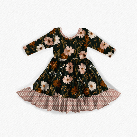 Fall floral twirl dress