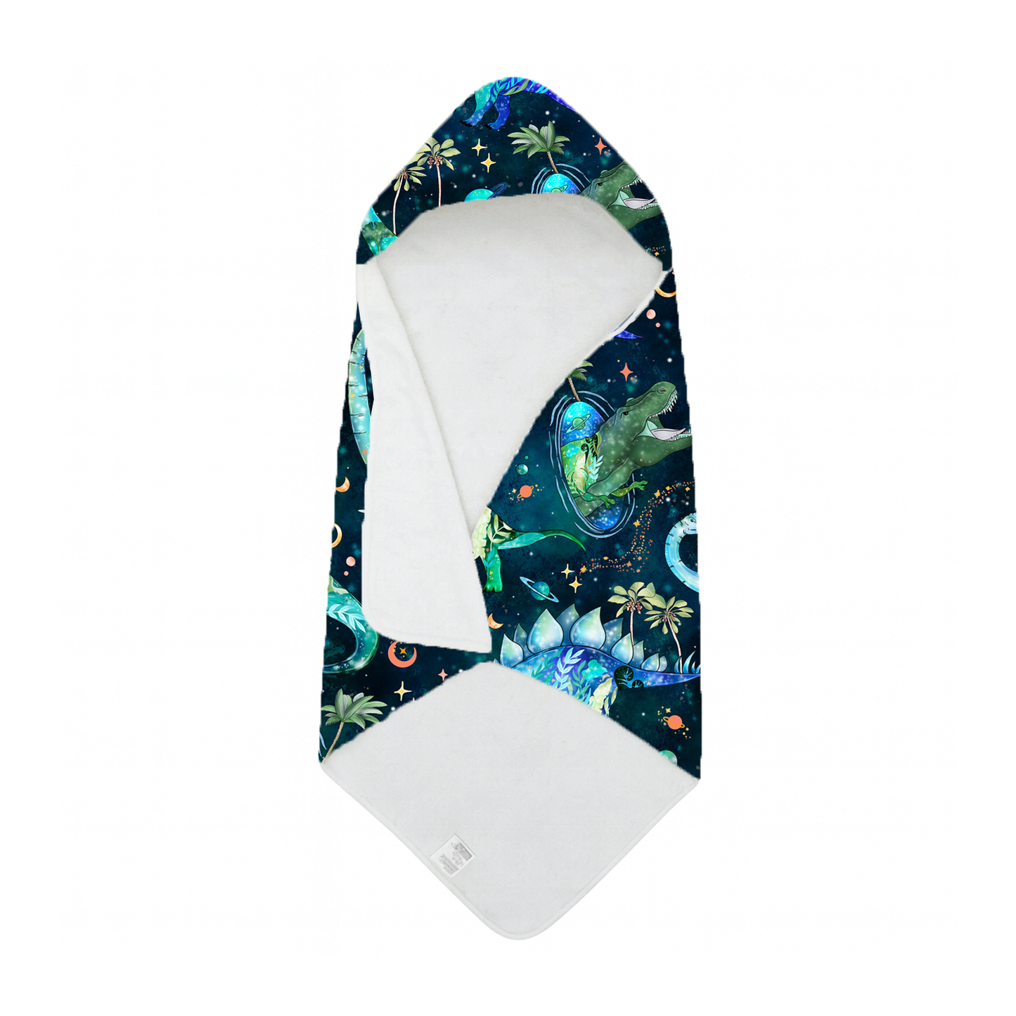 Cosmic Dino hooded towel 40x40