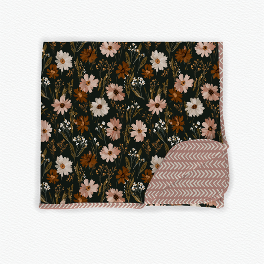 Fall floral  50x50 bamboo blanket