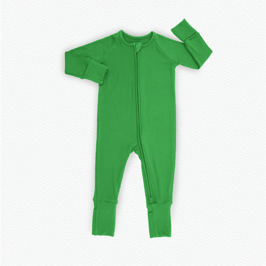 green ribbed zippy