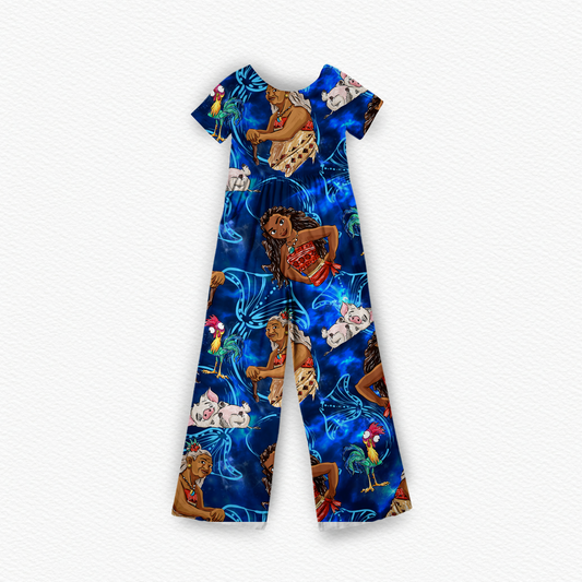 Make way Wide leg day wear romper short sleeve
