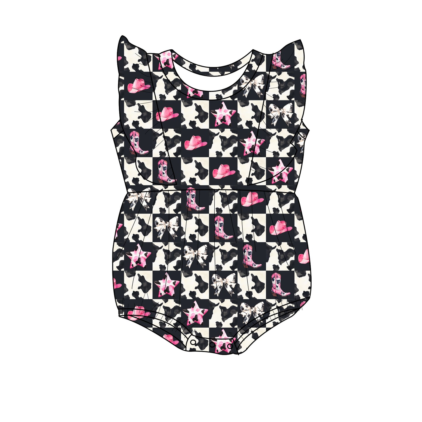 Cowgirl flutter Bubble romper