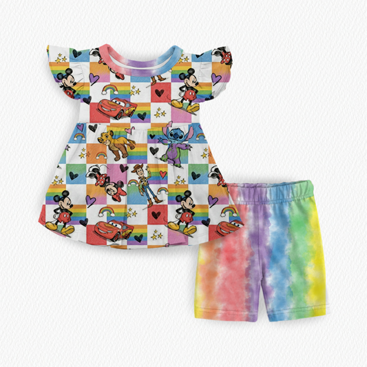 Colorful pals  Peplum top and shorts