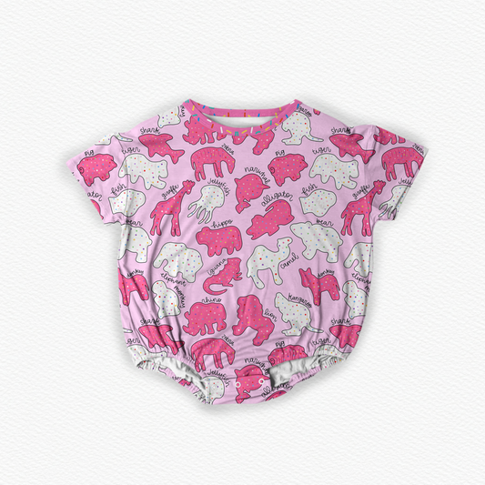PRE-ORDER Safari sprinkles pink Bubble romper