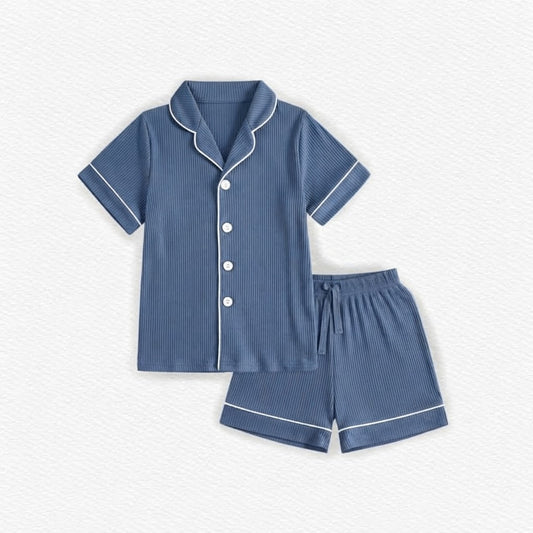 Periwinkle ribbed mama formal set